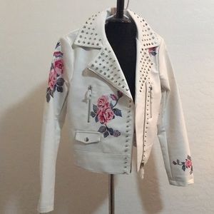 Floral Leather Jacket